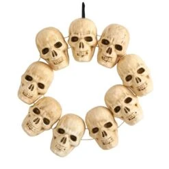 20" Halloween Skull Wreath With Lighted Eyes