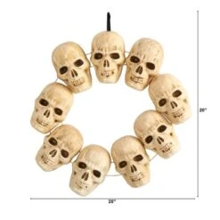 20" Halloween Skull Wreath With Lighted Eyes -Halloween Decor Shop D479100S 2