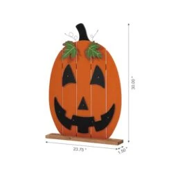 Glitzhome® 30" Lighted Wooden Pumpkin Porch Décor -Halloween Decor Shop D521780S 6