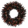 30" Orange Dura-Lit LED Black Fir Artificial Christmas Wreath -Halloween Decor Shop D575257S 1