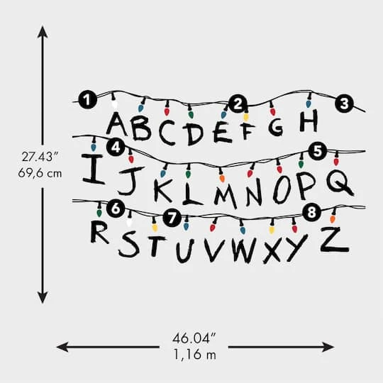 RoomMates Netflix Stranger Things Christmas Lights Peel And Stick Giant Wall Decals W/Alphabet 6 RoomMates Netflix Stranger Things Christmas Lights Peel And Stick Giant Wall Decals W/Alphabet - Image 6