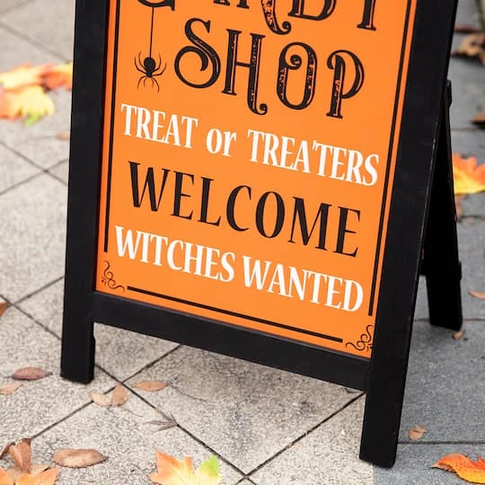 Glitzhome® 24" Halloween Wooden "Candy Shop" Standing Or Hanging Easel Sign 5 Glitzhome® 24" Halloween Wooden "Candy Shop" Standing Or Hanging Easel Sign - Image 5