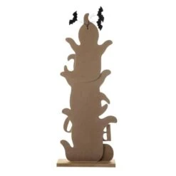 Glitzhome® 37.5" Halloween Wooden Stacked Ghost Porch Décor 16 Glitzhome® 37.5" Halloween Wooden Stacked Ghost Porch Décor -Halloween Decor Shop D645634S 7