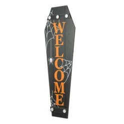 Glitzhome® 42" Halloween Wooden Welcome Coffin Porch Décor 16 Glitzhome® 42" Halloween Wooden Welcome Coffin Porch Décor -Halloween Decor Shop D645635S 7