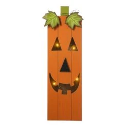 Glitzhome® 30" Lighted Halloween Wooden Pumpkin Porch Décor With Timer -Halloween Decor Shop D645636S 11