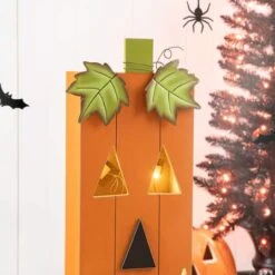 Glitzhome® 30" Lighted Halloween Wooden Pumpkin Porch Décor With Timer -Halloween Decor Shop D645636S 14