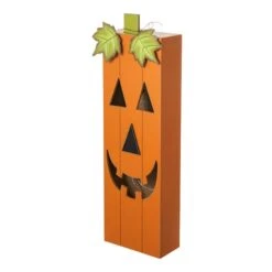 Glitzhome® 30" Lighted Halloween Wooden Pumpkin Porch Décor With Timer -Halloween Decor Shop D645636S 7