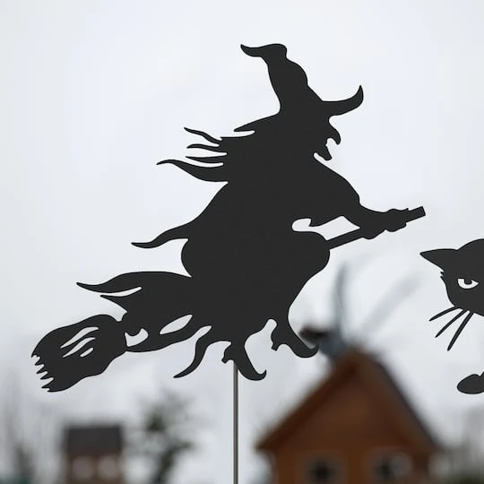 Glitzhome® 36" Halloween Metal Silhouette Yard Stake Or Hanging Décor Set 4 Glitzhome® 36" Halloween Metal Silhouette Yard Stake Or Hanging Décor Set - Image 4