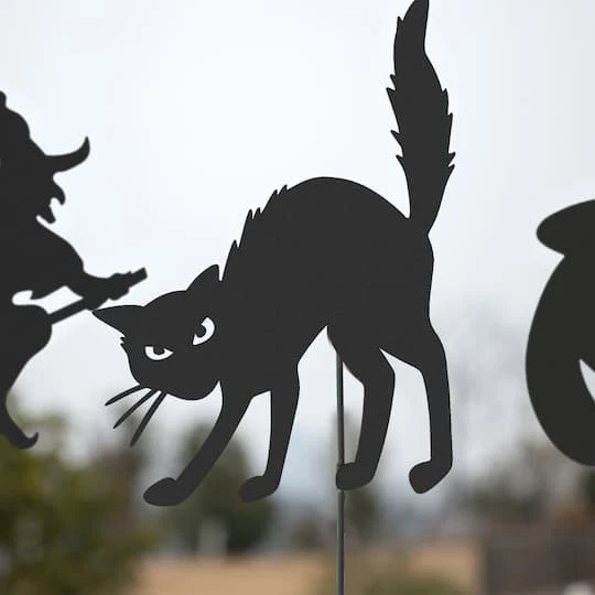 Glitzhome® 36" Halloween Metal Silhouette Yard Stake Or Hanging Décor Set 5 Glitzhome® 36" Halloween Metal Silhouette Yard Stake Or Hanging Décor Set - Image 5