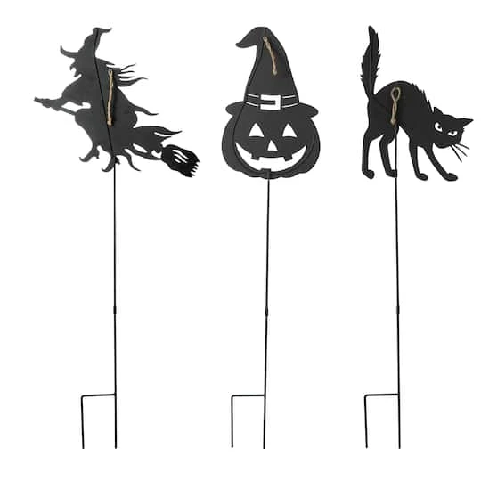 Glitzhome® 36" Halloween Metal Silhouette Yard Stake Or Hanging Décor Set 8 Glitzhome® 36" Halloween Metal Silhouette Yard Stake Or Hanging Décor Set - Image 8