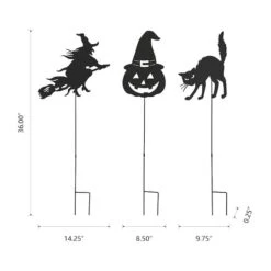 Glitzhome® 36" Halloween Metal Silhouette Yard Stake Or Hanging Décor Set 17 Glitzhome® 36" Halloween Metal Silhouette Yard Stake Or Hanging Décor Set -Halloween Decor Shop D645637S 8