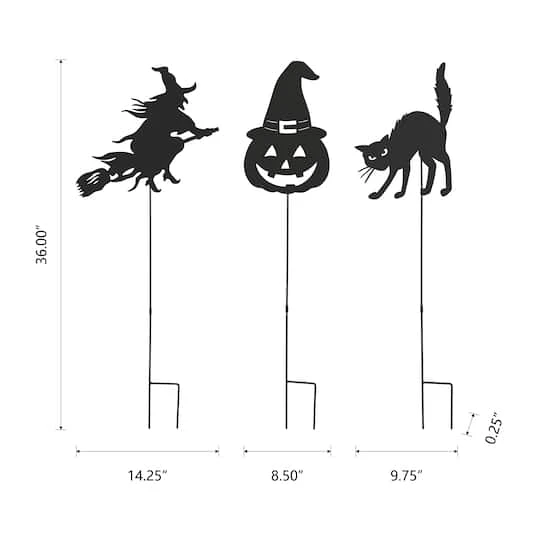Glitzhome® 36" Halloween Metal Silhouette Yard Stake Or Hanging Décor Set 9 Glitzhome® 36" Halloween Metal Silhouette Yard Stake Or Hanging Décor Set - Image 9