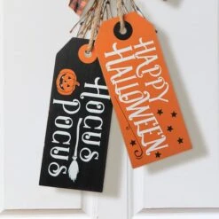 Glitzhome® 24.75" Halloween Wooden Doorknob Hanging Décor -Halloween Decor Shop D645640S 3