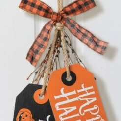 Glitzhome® 24.75" Halloween Wooden Doorknob Hanging Décor -Halloween Decor Shop D645640S 4