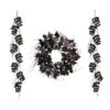 Glitzhome® Lighted Halloween Bat Garland & Wreath Set -Halloween Decor Shop D645641S 1