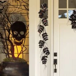Glitzhome® Lighted Halloween Bat Garland & Wreath Set 14 Glitzhome® Lighted Halloween Bat Garland & Wreath Set -Halloween Decor Shop D645641S 5