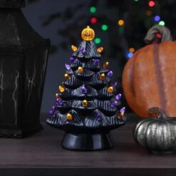 Mr. Halloween 11.6" Black Adapter Operated Ceramic Tree 5 Mr. Halloween 11.6" Black Adapter Operated Ceramic Tree -Halloween Decor Shop D645656S 2
