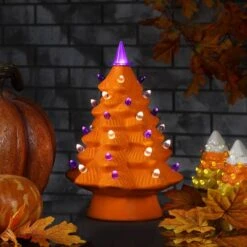 Mr. Halloween 12" Orange Ceramic Tree 5 Mr. Halloween 12" Orange Ceramic Tree -Halloween Decor Shop D645657S 2