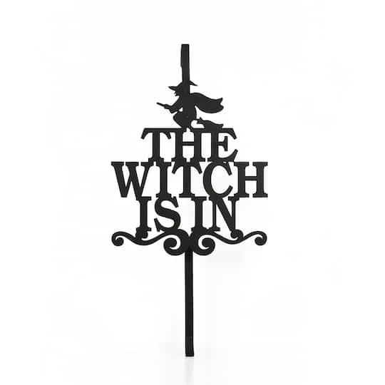 18" Halloween The Witch Is In Wreath Hanger 2 18" Halloween The Witch Is In Wreath Hanger - Image 2
