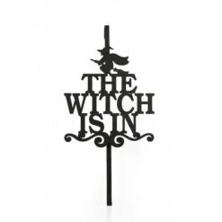 18" Halloween The Witch Is In Wreath Hanger