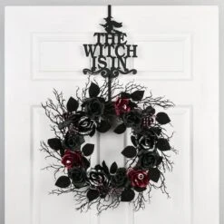 18" Halloween The Witch Is In Wreath Hanger 10 18" Halloween The Witch Is In Wreath Hanger -Halloween Decor Shop D656244S 14