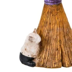 13'' Black Cat Climbing Broom Halloween Décor 10 13'' Black Cat Climbing Broom Halloween Décor -Halloween Decor Shop D656286S 14