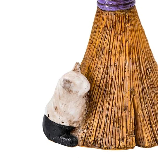 13'' Black Cat Climbing Broom Halloween Décor 5 13'' Black Cat Climbing Broom Halloween Décor - Image 5