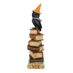 32'' Halloween Owl On Stacked Books Décor