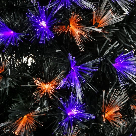 48'' Black Fiber Optic Halloween Entrance Tree 4 48'' Black Fiber Optic Halloween Entrance Tree - Image 4