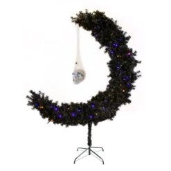 6ft. Pre-Lit Black Moon Shape Halloween Tree