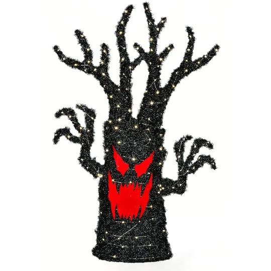 48'' Pre-Lit Frightening Face Halloween Tree 1 48'' Pre-Lit Frightening Face Halloween Tree