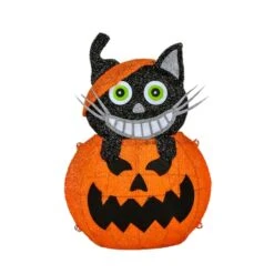 23'' Pre-Lit Pumpkin And Black Cat Halloween Décor 11 23'' Pre-Lit Pumpkin And Black Cat Halloween Décor -Halloween Decor Shop D656316S 15