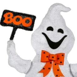 31" Pre-Lit Ghost With BOO Banner Garden Stake -Halloween Decor Shop D656317S 13