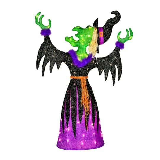 47'' Pre-Lit Cackling Green Witch Halloween Décor 5 47'' Pre-Lit Cackling Green Witch Halloween Décor - Image 5