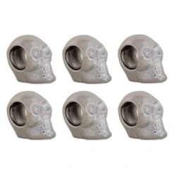 DII® Silver Skull Napkin Ring Set, 6ct. 7 DII® Silver Skull Napkin Ring Set, 6ct. -Halloween Decor Shop D657812S 1 1