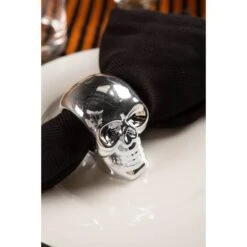 DII® Silver Skull Napkin Ring Set, 6ct. 8 DII® Silver Skull Napkin Ring Set, 6ct. -Halloween Decor Shop D657812S 2