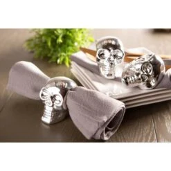 DII® Silver Skull Napkin Ring Set, 6ct. 10 DII® Silver Skull Napkin Ring Set, 6ct. -Halloween Decor Shop D657812S 4