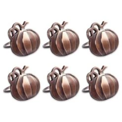 DII® Harvest Pumpkin Napkin Ring Set, 6ct.