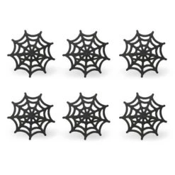 Black Spider Web Napkin Ring Set, 6ct. 7 Black Spider Web Napkin Ring Set, 6ct. -Halloween Decor Shop D657821S 1 1