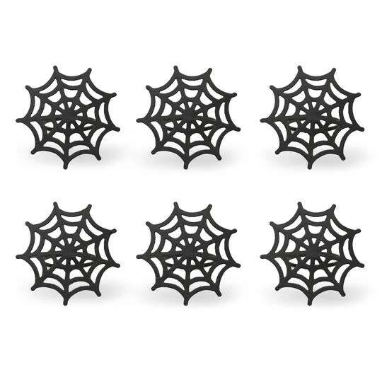 Black Spider Web Napkin Ring Set, 6ct. 2 Black Spider Web Napkin Ring Set, 6ct. - Image 2