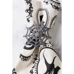 Black Spider Web Napkin Ring Set, 6ct. 8 Black Spider Web Napkin Ring Set, 6ct. -Halloween Decor Shop D657821S 2