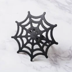 Black Spider Web Napkin Ring Set, 6ct. 10 Black Spider Web Napkin Ring Set, 6ct. -Halloween Decor Shop D657821S 4