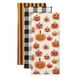 DII® Pumpkin Faces Dishtowel Set 9 DII® Pumpkin Faces Dishtowel Set -Halloween Decor Shop D658134S 3