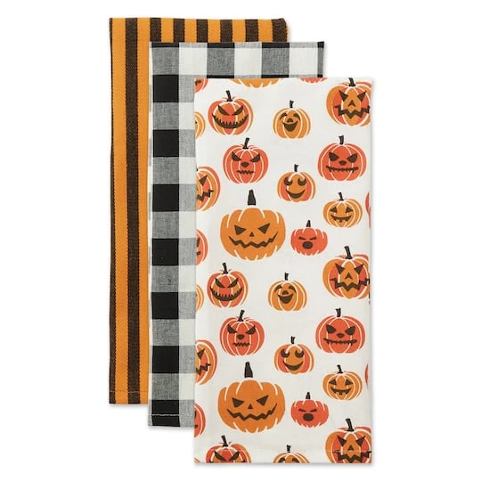 DII® Pumpkin Faces Dishtowel Set 4 DII® Pumpkin Faces Dishtowel Set - Image 4