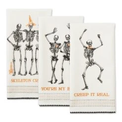 DII® Skeletons Printed Dishtowel Set 8 DII® Skeletons Printed Dishtowel Set -Halloween Decor Shop D658138S 2