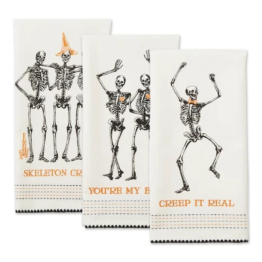 DII® Skeletons Printed Dishtowel Set 3 DII® Skeletons Printed Dishtowel Set - Image 3