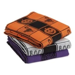 DII® Halloween Woven Check Jacquard Dishtowel Set 8 DII® Halloween Woven Check Jacquard Dishtowel Set -Halloween Decor Shop D658150S 2