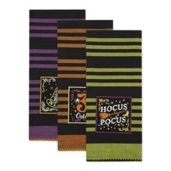 DII® Witchful Thinking Embellished Dishtowel Set, 3ct. -Halloween Decor Shop D658313S 4
