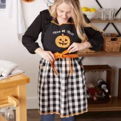 DII® Trick Or Treat Embellished Apron -Halloween Decor Shop D659843S 4