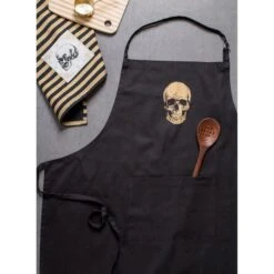DII® Gold Skull Chef Apron 9 DII® Gold Skull Chef Apron -Halloween Decor Shop D659923S 3